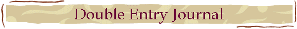 Double Entry Journal