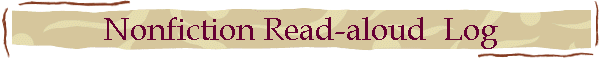 Nonfiction Read-aloud  Log